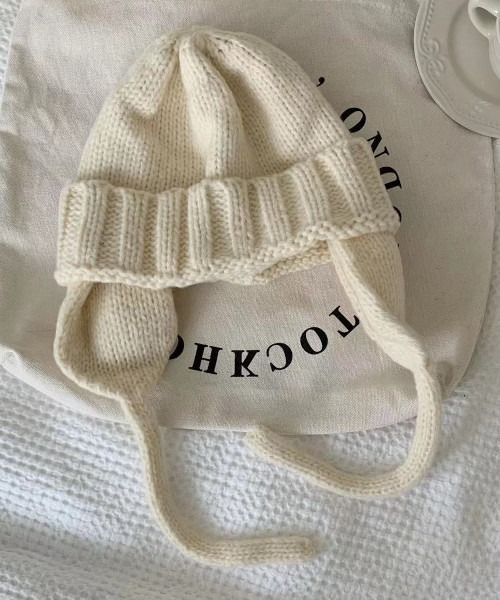 B.I.D.（ビーアイディー）の「フライトキャップ/耳あて付きニット帽（MA）（ニットキャップ/ビーニー・レディース・ブラウン/グリーン/ブラック/ホワイト・FREE）」の8枚目の写真