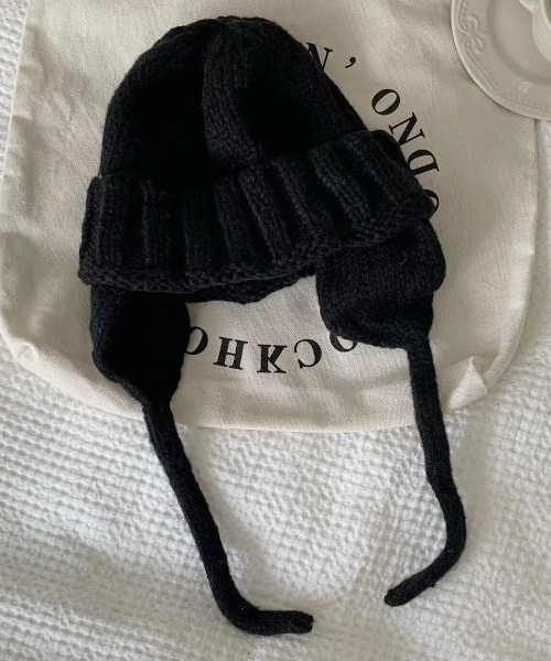 B.I.D.（ビーアイディー）の「フライトキャップ/耳あて付きニット帽（MA）（ニットキャップ/ビーニー・レディース・ブラウン/グリーン/ブラック/ホワイト・FREE）」の5枚目の写真