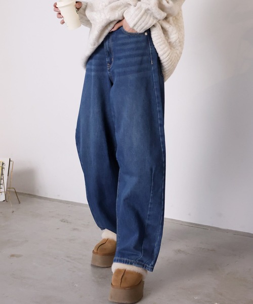 Girly Doll（ガーリードール）の「カーブラインパンツ（デニムパンツ・レディース・ブラック/インディゴブルー/サックスブルー/ブルー・F/M/L）」の17枚目の写真