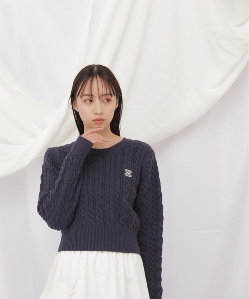 JILL by JILL STUART コットンブレンドケーブルニット JILL by JILL STUART（ジルバイジルスチュアート）の「◇コットン