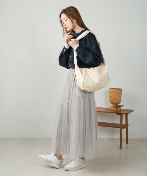 Bab(バブ)の「タッククロワッサンバッグ(ショルダーバッグ・レディース・ブラック/アイボリー/ベージュ・ONESIZE)」の6枚目の写真