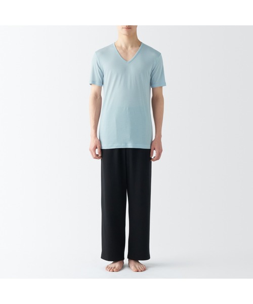 無印良品(ムジルシリョウヒン)の「紳士 ひんやりなめらか Vネック半袖Tシャツ(インナーウェア/肌着・メンズ・ネイビー/ホワイト/スモーキーグリーン系/ブラック/グレー・XL/L/M/S/XS)」の18枚目の写真