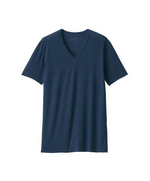 無印良品(ムジルシリョウヒン)の「紳士 ひんやりなめらか Vネック半袖Tシャツ(インナーウェア/肌着・メンズ・ネイビー/ホワイト/スモーキーグリーン系/ブラック/グレー・XL/L/M/S/XS)」の10枚目の写真