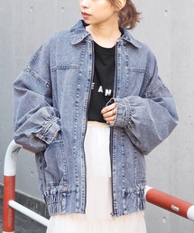 tiptop | フェイクレザー/デニムZIPブルゾン(ブルゾン)