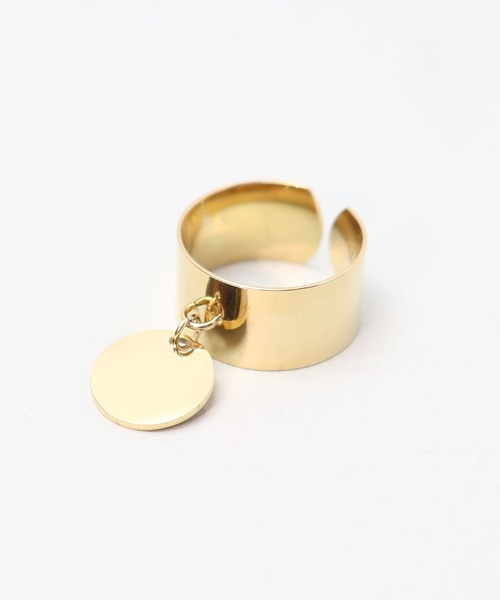 ieLS(イエルズ)の「金属アレルギー対応「ieLS」ステンレス プレートリング(リング・メンズ・ゴールド・ONE SIZE)」の4枚目の写真