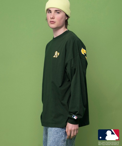 MLB（メジャーリーグベースボール）の「MLB エムエルビー 胸刺繍 ワンポイント バッグロゴ ラバープリント 長袖 クルーネック Tシャツ ロンT（Tシャツ/カットソー・メンズ・ホワイト/グリーン/ネイビー/ブラック/アッシュグレー・M/L/LL）」の20枚目の写真