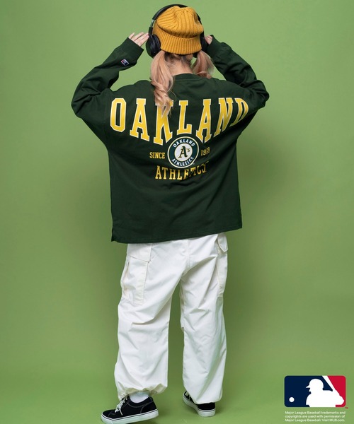 MLB（メジャーリーグベースボール）の「MLB エムエルビー 胸刺繍 ワンポイント バッグロゴ ラバープリント 長袖 クルーネック Tシャツ ロンT（Tシャツ/カットソー・メンズ・ホワイト/グリーン/ネイビー/ブラック/アッシュグレー・M/L/LL）」の22枚目の写真