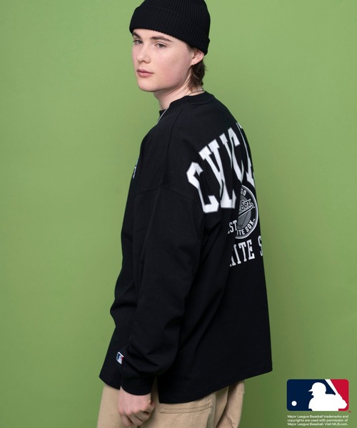 MLB（メジャーリーグベースボール）の「MLB エムエルビー 胸刺繍 ワンポイント バッグロゴ ラバープリント 長袖 クルーネック Tシャツ ロンT（Tシャツ/カットソー・メンズ・ホワイト/グリーン/ネイビー/ブラック/アッシュグレー・M/L/LL）」の15枚目の写真