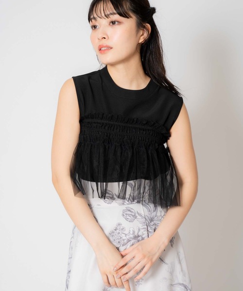 NOELA(ノエラ)の「3WAYチュールセットトップス(Tシャツ/カットソー・レディース・ブラック/グレー/レッド・フリー)」の19枚目の写真