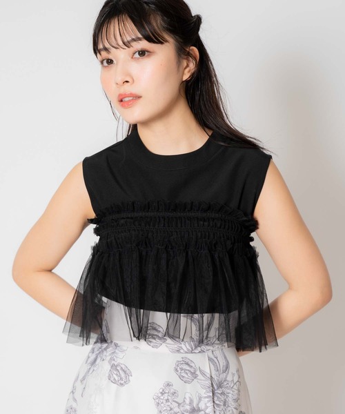 NOELA(ノエラ)の「3WAYチュールセットトップス(Tシャツ/カットソー・レディース・ブラック/グレー/レッド・フリー)」の13枚目の写真