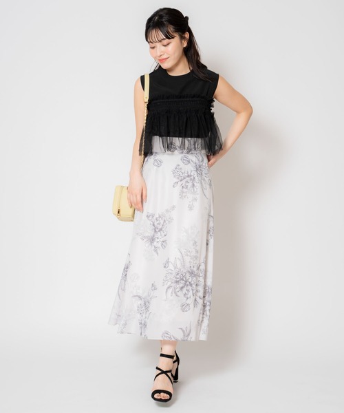 NOELA(ノエラ)の「3WAYチュールセットトップス(Tシャツ/カットソー・レディース・ブラック/グレー/レッド・フリー)」の14枚目の写真