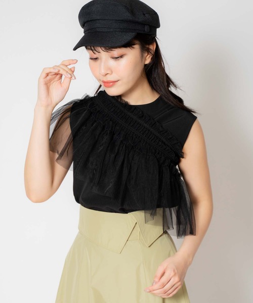 NOELA(ノエラ)の「3WAYチュールセットトップス(Tシャツ/カットソー・レディース・ブラック/グレー/レッド・フリー)」の15枚目の写真