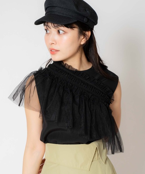 NOELA(ノエラ)の「3WAYチュールセットトップス(Tシャツ/カットソー・レディース・ブラック/グレー/レッド・フリー)」の16枚目の写真