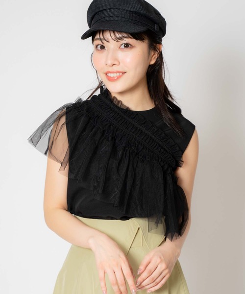 NOELA(ノエラ)の「3WAYチュールセットトップス(Tシャツ/カットソー・レディース・ブラック/グレー/レッド・フリー)」の17枚目の写真