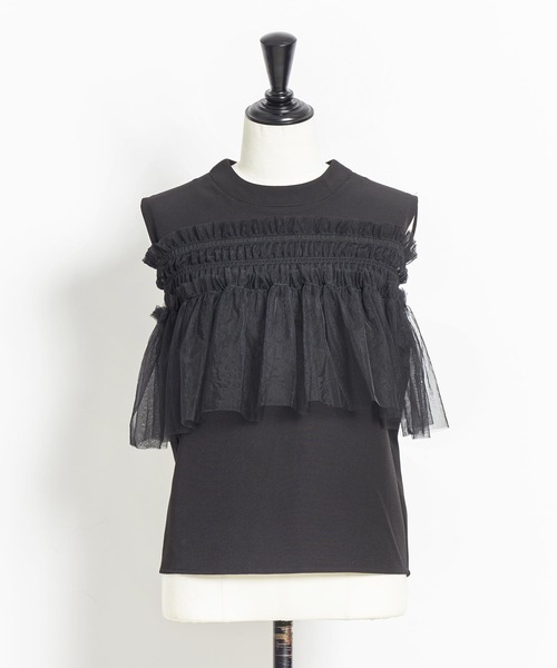 NOELA(ノエラ)の「3WAYチュールセットトップス(Tシャツ/カットソー・レディース・ブラック/グレー/レッド・フリー)」の10枚目の写真