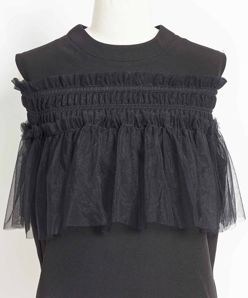 NOELA(ノエラ)の「3WAYチュールセットトップス(Tシャツ/カットソー・レディース・ブラック/グレー/レッド・フリー)」の4枚目の写真