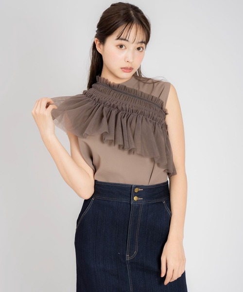 NOELA(ノエラ)の「3WAYチュールセットトップス(Tシャツ/カットソー・レディース・ブラック/グレー/レッド・フリー)」の21枚目の写真