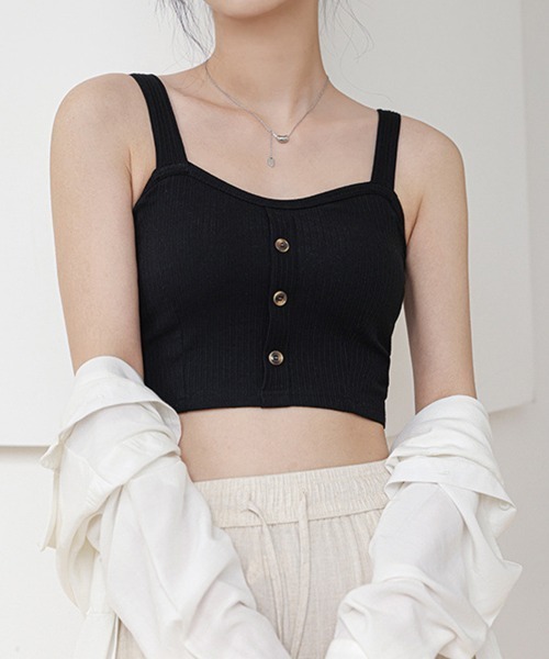 Miniministore(ミニミニストア)の「カップ付き キャミソール レディース5色(キャミソール・レディース・ホワイト/ブラウン/ブラック/グリーン/ベビーピンク・FREE)」の1枚目の写真