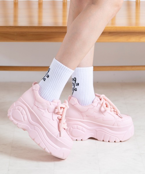 attagirl（アタガール）の「ボリュームレースアップスニーカー（スニーカー・レディース・ブラック/ピンク/ホワイト・M/S/LL/L）」の3枚目の写真