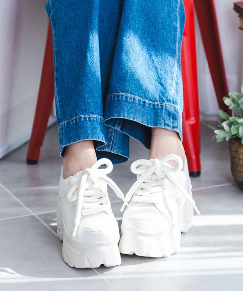 attagirl（アタガール）の「ボリュームレースアップスニーカー（スニーカー・レディース・ブラック/ピンク/ホワイト・M/S/LL/L）」の14枚目の写真