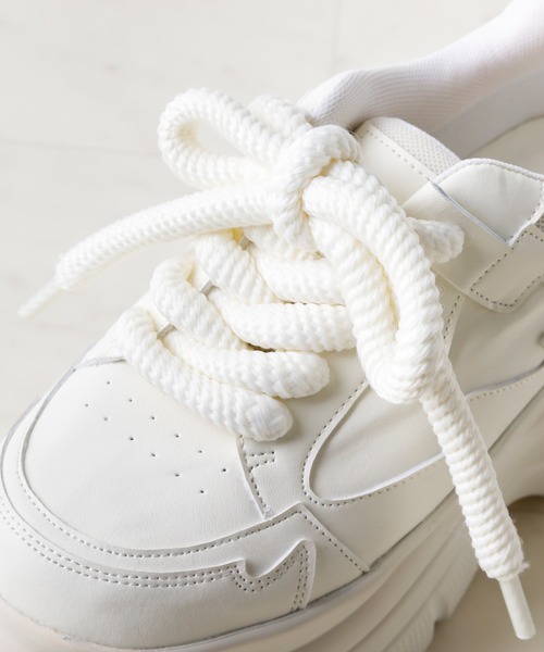 attagirl（アタガール）の「ボリュームレースアップスニーカー（スニーカー・レディース・ブラック/ピンク/ホワイト・M/S/LL/L）」の10枚目の写真