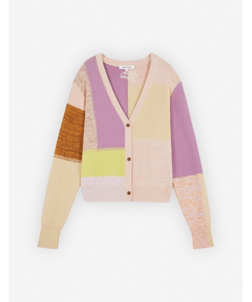 maison kitsune パッチワークカーディガン ボールド フォックスヘッド パッチ レギュラー カーディガン
