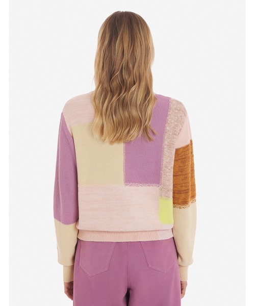 maison kitsune パッチワークカーディガン ボールド フォックスヘッド パッチ レギュラー カーディガン