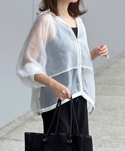 Emma Taylor（エマテイラー）の「シアーオーガンジージップパーカー