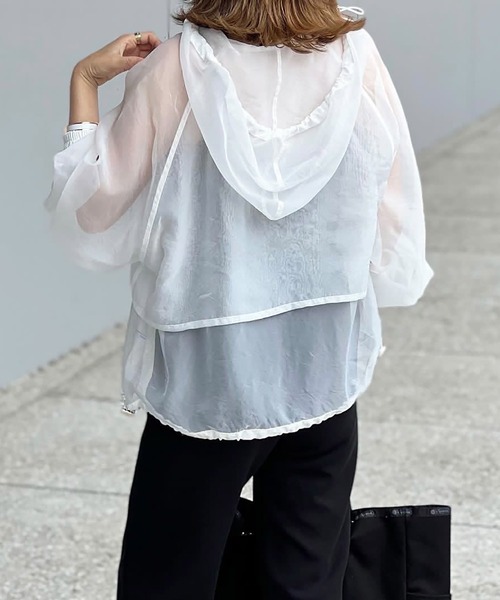 Emma Taylor（エマテイラー）の「シアーオーガンジージップパーカー