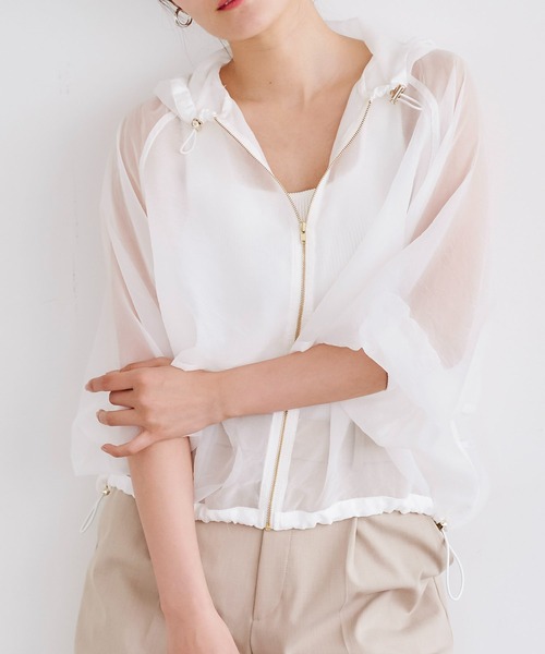 Emma Taylor（エマテイラー）の「シアーオーガンジージップパーカー