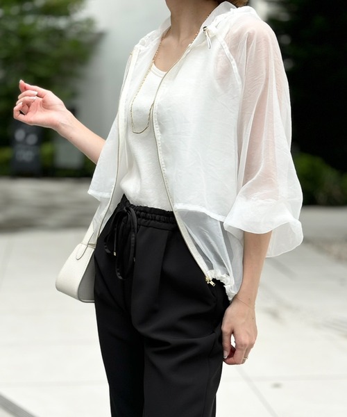 Emma Taylor（エマテイラー）の「シアーオーガンジージップパーカー