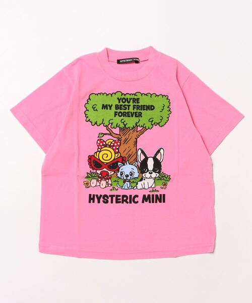 HYSTERIC MINI(ヒステリックミニ)の「BEST FRIENDS FOREVER 半袖Tシャツ(Tシャツ/カットソー・キッズ・ホワイト/ピンク・105/120/110)」の2枚目の写真