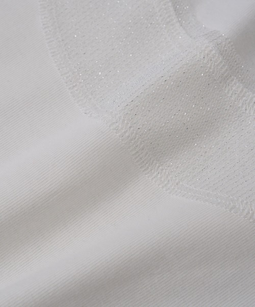 un dix cors(アンディコール)の「ラメチュールタンクトップ(タンクトップ・レディース・チャコールグレー/ホワイト・FREE)」の7枚目の写真