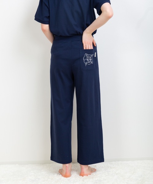 セール】【PAUL&JOE】 ネコ＆ロゴ刺繍 フレアパンツ（ルーム