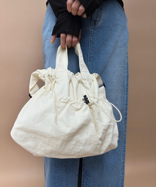 y/m(イム)の「ドロストナイロン2WayBAG(ショルダーバッグ・レディース・ブラック/ブルー/アイボリー・FREE)」の6枚目の写真