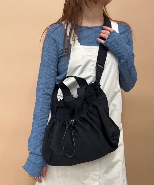 y/m(イム)の「ドロストナイロン2WayBAG(ショルダーバッグ・レディース・ブラック/ブルー/アイボリー・FREE)」の12枚目の写真