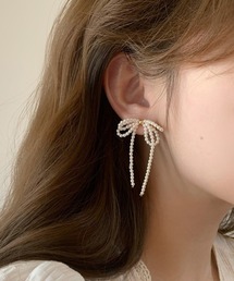 パールリボンピアス