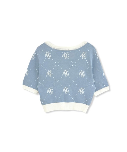 ANDGEEBEE（アンジービー）の「モノグラムミニニットカーデ（ニット/セーター・レディース・ブルー/ブラック・FREE）」の7枚目の写真