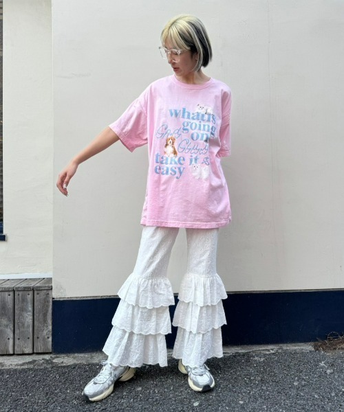Candy Stripper(キャンディストリッパー)の「CND CLUB BIG Tシャツ(Tシャツ/カットソー・レディース・オフホワイト/ブラック/イエロー/ピンク・2)」の13枚目の写真
