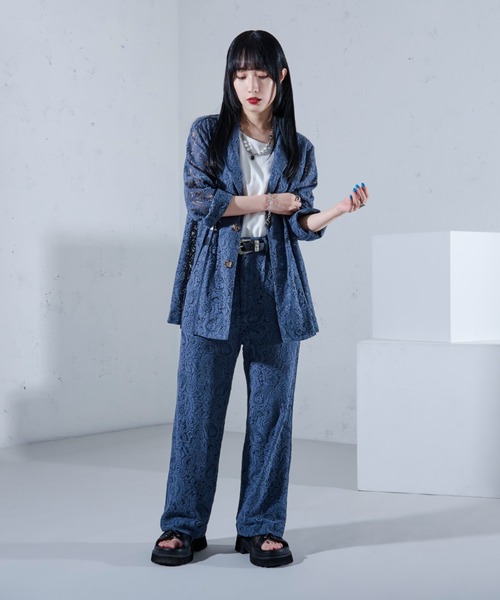 コードレースストレートパンツ ジャケット セットアップ コードレースストレートパンツ/SETUP対応（その他パンツ