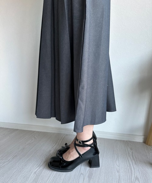 トレンドアイテム！】ブロックヒールリボンパンプス（パンプス