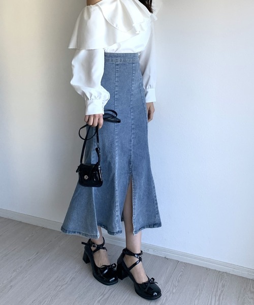 Silly（シリー）の「【トレンドアイテム！】ブロックヒールリボンパンプス（パンプス・レディース・ブラック・SMALL/MEDIUM/LARGE）」の5枚目の写真