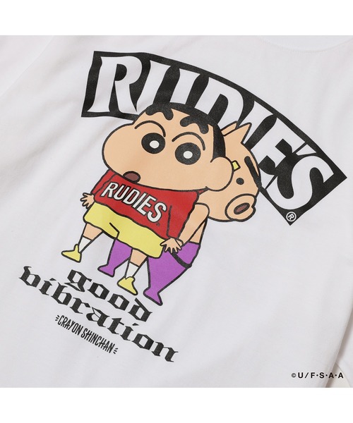 RUDIE'S(ルーディーズ)の「RUDIE'SxCRAYON SHINCHAN BACK TO BACK TEE/ルーディーズ×クレヨンしんちゃん バックトゥーバック Tシャツ(Tシャツ/カットソー・メンズ・ブラック/ホワイト・XXL/XL/L/M/S)」の8枚目の写真