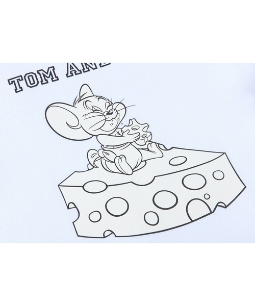 MEDICOM TOY LIFE ENTERTAINMENT（メディコムトイライフエンターテイメント）の「MLE＜TOM and JERRY＞ T-SHIRT_E (TUFFY & CHEESE)（Tシャツ/カットソー・メンズ・ホワイト/グレー・SMALL/XX-LARGE/X-LARGE/LARGE/MEDIUM）」の5枚目の写真