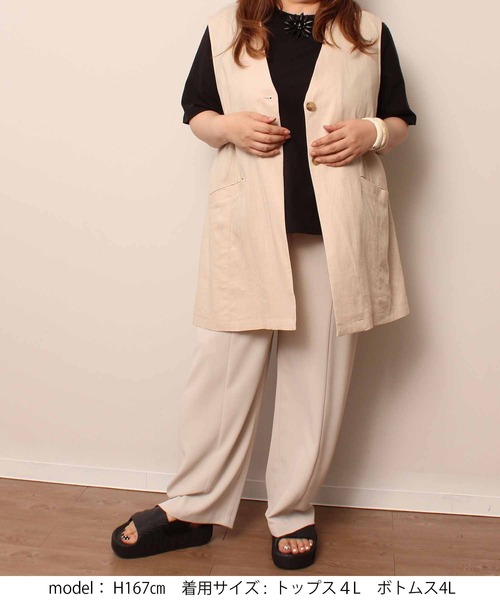 MB mint breeze(エムビーミントブリーズ)の「【L~5L 大きいサイズ】汗染み防止加工 半袖 Tシャツ カットソー 無地(Tシャツ/カットソー・レディース・ブラック/ブルー/キャメル・LL/3L/4L/5L/L)」の6枚目の写真