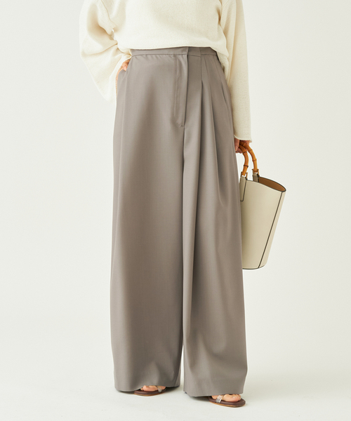 plage（プラージュ）の「【R’IAM】WRAP パンツ NEW（スラックス・レディース・チャコールグレー/ブラック・34/36/38）」の2枚目の写真