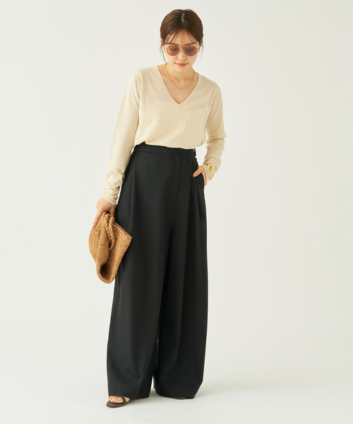 plage（プラージュ）の「【R’IAM】WRAP パンツ NEW（スラックス・レディース・チャコールグレー/ブラック・34/36/38）」の7枚目の写真