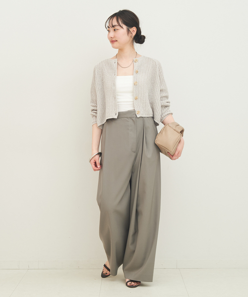 plage（プラージュ）の「【R’IAM】WRAP パンツ NEW（スラックス・レディース・チャコールグレー/ブラック・34/36/38）」の5枚目の写真