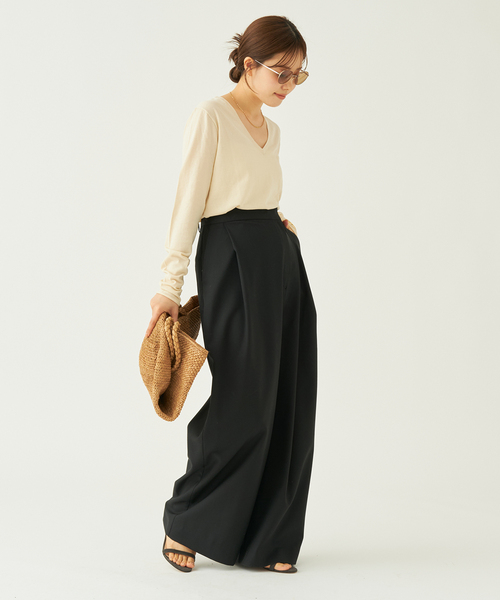 plage（プラージュ）の「【R’IAM】WRAP パンツ NEW（スラックス・レディース・チャコールグレー/ブラック・34/36/38）」の22枚目の写真