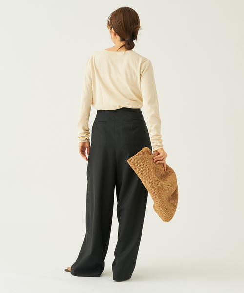 plage（プラージュ）の「【R’IAM】WRAP パンツ NEW（スラックス・レディース・チャコールグレー/ブラック・34/36/38）」の19枚目の写真